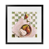 Shop Pears In A Bowl (Square) Art Print-Green, Scandinavian, Square, View All-framed painted poster wall decor artwork