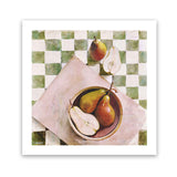 Shop Pears In A Bowl (Square) Art Print-Green, Scandinavian, Square, View All-framed painted poster wall decor artwork