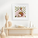 Shop Pears In A Bowl (Square) Art Print-Green, Scandinavian, Square, View All-framed painted poster wall decor artwork