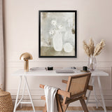 Shop Sunday Blooms Art Print-Abstract, Green, Neutrals, Portrait, Rectangle, View All-framed painted poster wall decor artwork