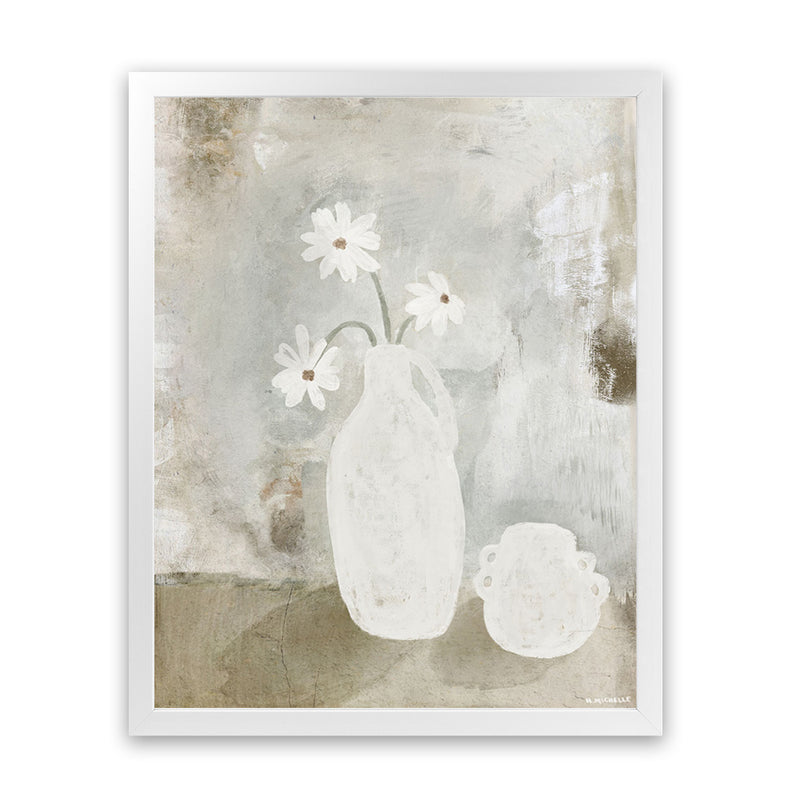 Shop Sunday Blooms Art Print-Abstract, Green, Neutrals, Portrait, Rectangle, View All-framed painted poster wall decor artwork