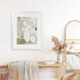 Shop Sunday Blooms Art Print-Abstract, Green, Neutrals, Portrait, Rectangle, View All-framed painted poster wall decor artwork