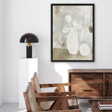 Shop Sunday Blooms Canvas Art Print-Abstract, Green, Neutrals, Portrait, Rectangle, View All-framed wall decor artwork