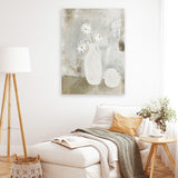 Shop Sunday Blooms Canvas Art Print-Abstract, Green, Neutrals, Portrait, Rectangle, View All-framed wall decor artwork