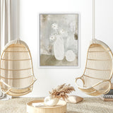 Shop Sunday Blooms Canvas Art Print-Abstract, Green, Neutrals, Portrait, Rectangle, View All-framed wall decor artwork