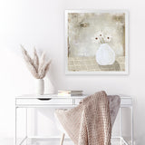 Shop Sweet Blooms (Square) Art Print-Abstract, Florals, Green, Grey, Neutrals, Square, View All-framed painted poster wall decor artwork