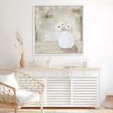 Shop Sweet Blooms (Square) Canvas Art Print-Abstract, Florals, Green, Grey, Neutrals, Square, View All-framed wall decor artwork