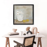 Shop Sweet Lemonade (Square) Art Print-Abstract, Grey, Square, View All, Yellow-framed painted poster wall decor artwork