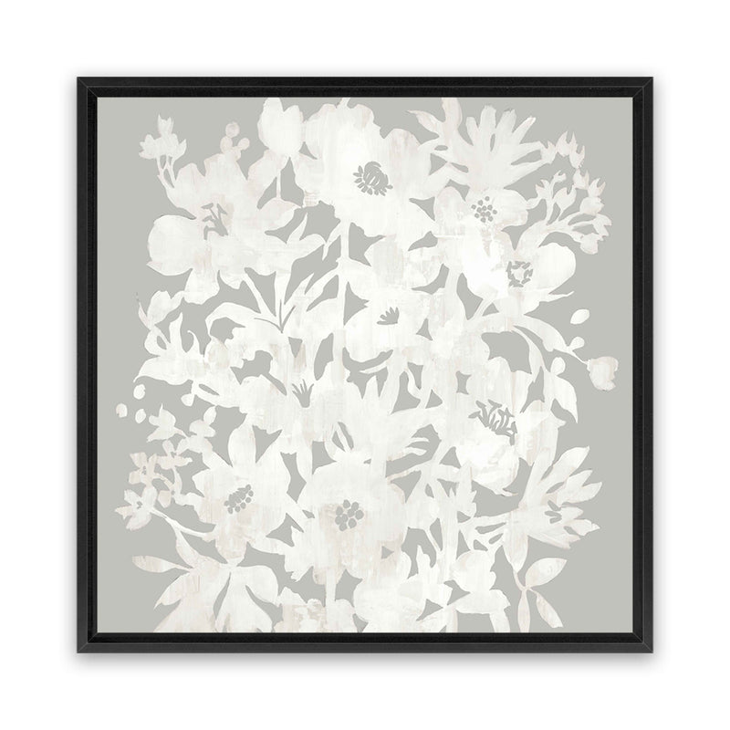 Shop Floral Silhouette (Square) Canvas Art Print-Abstract, Florals, Neutrals, Square, View All-framed wall decor artwork