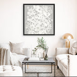 Shop Floral Silhouette (Square) Canvas Art Print-Abstract, Florals, Neutrals, Square, View All-framed wall decor artwork