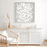Shop Floral Silhouette (Square) Canvas Art Print-Abstract, Florals, Neutrals, Square, View All-framed wall decor artwork