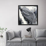 Shop Approaching (Square) Art Print-Abstract, Black, Grey, Square, View All-framed painted poster wall decor artwork