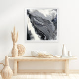 Shop Approaching (Square) Art Print-Abstract, Black, Grey, Square, View All-framed painted poster wall decor artwork