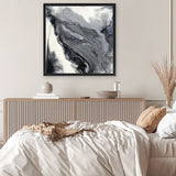 Shop Approaching (Square) Canvas Art Print-Abstract, Black, Grey, Square, View All-framed wall decor artwork