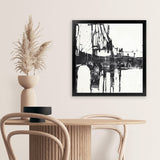 Shop Building Bridges I (Square) Art Print-Abstract, Black, Square, View All, White-framed painted poster wall decor artwork