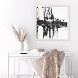 Shop Building Bridges I (Square) Art Print-Abstract, Black, Square, View All, White-framed painted poster wall decor artwork