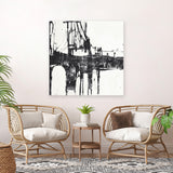 Shop Building Bridges I (Square) Canvas Art Print-Abstract, Black, Square, View All, White-framed wall decor artwork