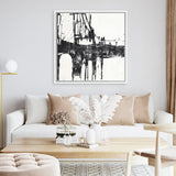 Shop Building Bridges I (Square) Canvas Art Print-Abstract, Black, Square, View All, White-framed wall decor artwork