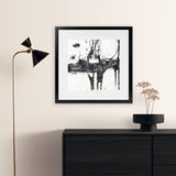 Shop Building Bridges II (Square) Art Print-Abstract, Black, Square, View All, White-framed painted poster wall decor artwork