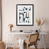 Shop Improvisation V1 Art Print-Abstract, Blue, Neutrals, Portrait, Rectangle, View All-framed painted poster wall decor artwork