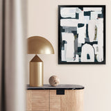 Shop Improvisation V1 Art Print-Abstract, Blue, Neutrals, Portrait, Rectangle, View All-framed painted poster wall decor artwork