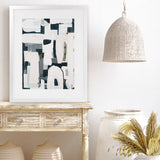 Shop Improvisation V1 Art Print-Abstract, Blue, Neutrals, Portrait, Rectangle, View All-framed painted poster wall decor artwork