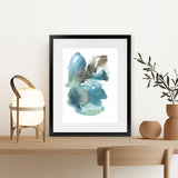 Shop Turquoise Aqua Watercolour I Art Print-Abstract, Blue, Portrait, Rectangle, View All-framed painted poster wall decor artwork