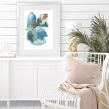 Shop Turquoise Aqua Watercolour I Art Print-Abstract, Blue, Portrait, Rectangle, View All-framed painted poster wall decor artwork