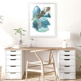 Shop Turquoise Aqua Watercolour I Art Print-Abstract, Blue, Portrait, Rectangle, View All-framed painted poster wall decor artwork