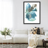Shop Turquoise Aqua Watercolour I Canvas Art Print-Abstract, Blue, Portrait, Rectangle, View All-framed wall decor artwork