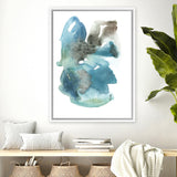 Shop Turquoise Aqua Watercolour I Canvas Art Print-Abstract, Blue, Portrait, Rectangle, View All-framed wall decor artwork