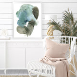 Shop Turquoise Aqua Watercolour II Art Print-Abstract, Blue, Green, Portrait, Rectangle, View All-framed painted poster wall decor artwork