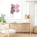 Shop Pink Watercolour I Canvas Art Print-Abstract, Pink, Portrait, Rectangle, View All, White-framed wall decor artwork