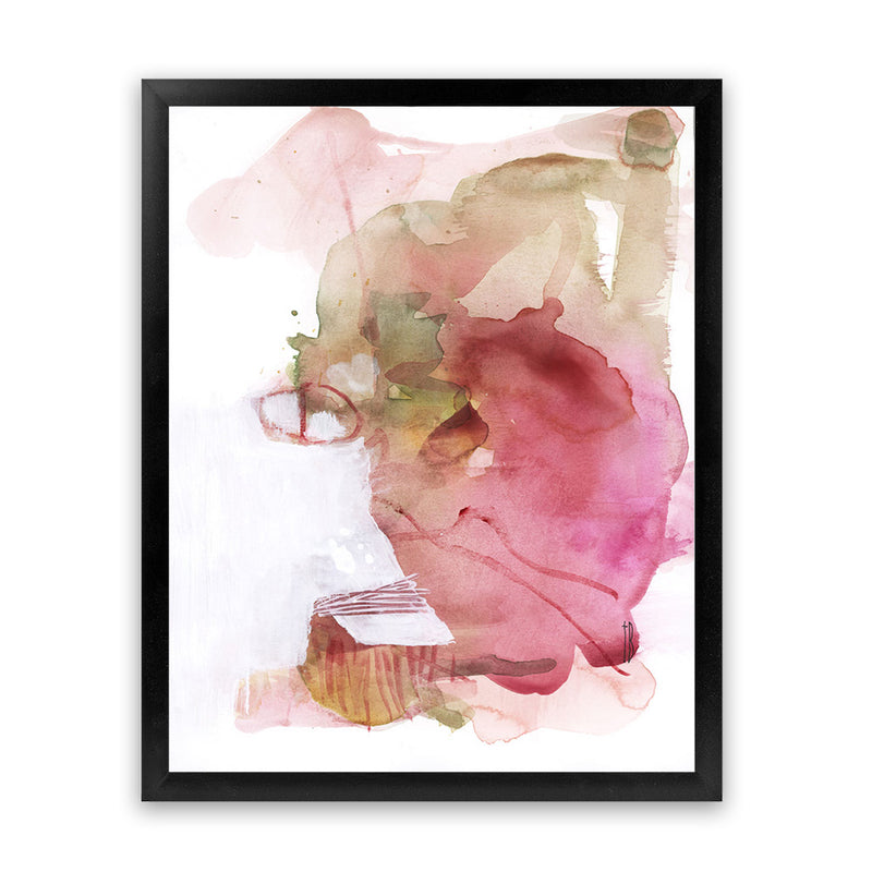 Shop Pink Watercolour II Art Print-Abstract, Pink, Portrait, Rectangle, View All-framed painted poster wall decor artwork