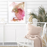 Shop Pink Watercolour II Art Print-Abstract, Pink, Portrait, Rectangle, View All-framed painted poster wall decor artwork