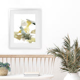 Shop Gold Watecolour I Art Print-Abstract, Green, Portrait, Rectangle, View All, White-framed painted poster wall decor artwork