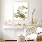 Shop Gold Watecolour I Art Print-Abstract, Green, Portrait, Rectangle, View All, White-framed painted poster wall decor artwork