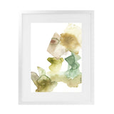 Shop Gold Watecolour II Art Print-Abstract, Green, Portrait, Rectangle, View All, White-framed painted poster wall decor artwork