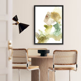 Shop Gold Watecolour II Canvas Art Print-Abstract, Green, Portrait, Rectangle, View All, White-framed wall decor artwork