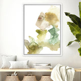 Shop Gold Watecolour II Canvas Art Print-Abstract, Green, Portrait, Rectangle, View All, White-framed wall decor artwork