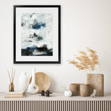 Shop Black & Blue Art Print-Abstract, Black, Blue, Portrait, Rectangle, View All, White-framed painted poster wall decor artwork