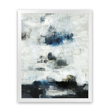 Shop Black & Blue Art Print-Abstract, Black, Blue, Portrait, Rectangle, View All, White-framed painted poster wall decor artwork