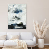 Shop Black & Blue Canvas Art Print-Abstract, Black, Blue, Portrait, Rectangle, View All, White-framed wall decor artwork