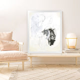 Shop Black & White II Art Print-Abstract, Portrait, Rectangle, View All, White-framed painted poster wall decor artwork