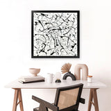 Shop Free For All (Square) Art Print-Abstract, Black, Square, View All, White-framed painted poster wall decor artwork