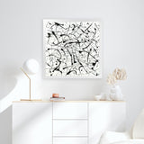 Shop Free For All (Square) Art Print-Abstract, Black, Square, View All, White-framed painted poster wall decor artwork
