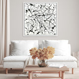 Shop Free For All (Square) Canvas Art Print-Abstract, Black, Square, View All, White-framed wall decor artwork