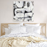 Shop Shadow Noir (Square) Canvas Art Print-Abstract, Black, Neutrals, Square, View All, White-framed wall decor artwork