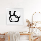 Shop Hoop Dreams V1 (Square) Art Print-Abstract, Black, Square, View All, White-framed painted poster wall decor artwork