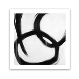 Shop Hoop Dreams V1 (Square) Art Print-Abstract, Black, Square, View All, White-framed painted poster wall decor artwork